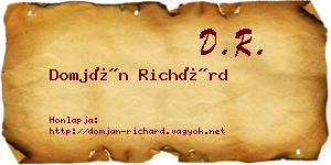Domján Richárd névjegykártya
