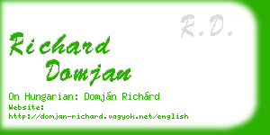 richard domjan business card