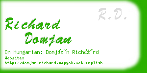 richard domjan business card